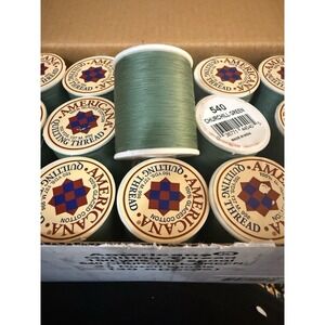 1 Case: 30 Spools CHURCHILL GREEN Americana‎ Quilting Thread 100% Glacéd Cotton